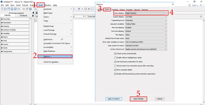 تغییر تنظیمات پیش فرض میپل (Changing the Defaults of Maple)