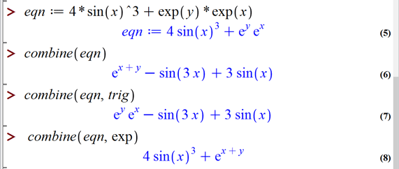 ساده سازی عبارات در میپل (Simplifying expressions in Maple)