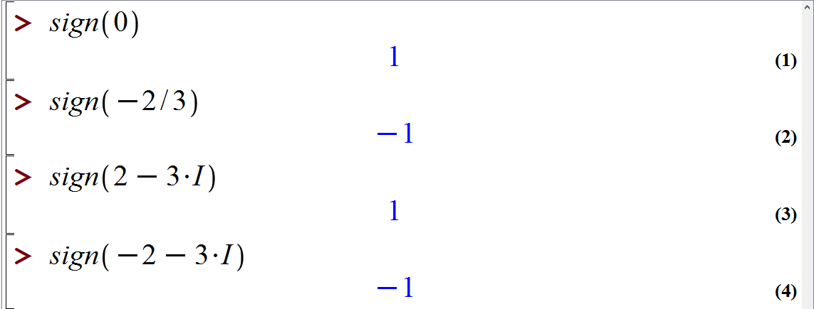 قدر مطلق و علامت یک عدد در میپل (The absolute value and the sign in Maple)