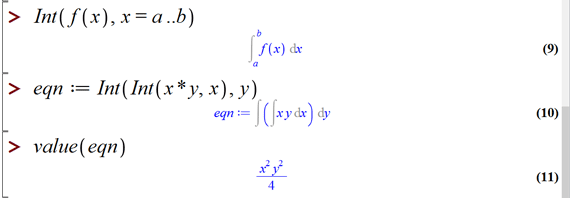 انتگرال گیری در میپل (Integration in Maple)