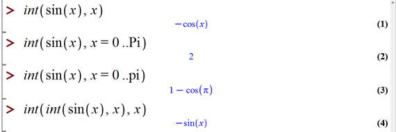 انتگرال گیری در میپل (Integration in Maple)