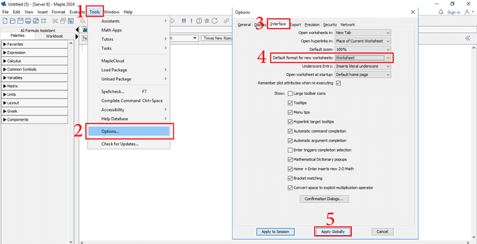 تغییر تنظیمات پیش فرض میپل (Changing the Defaults of Maple)