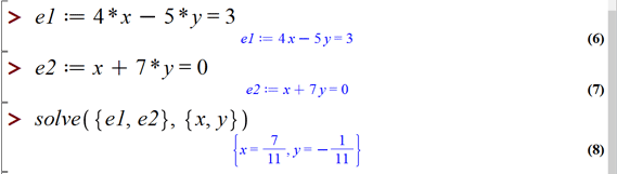 حل معادلات جبری در میپل (Solving Algebraic Equations in Maple)