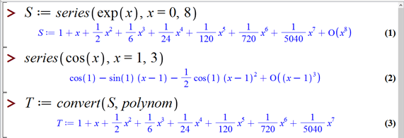 بسط سری ها و تیلور در میپل (Series and Taylor expansions in Maple)