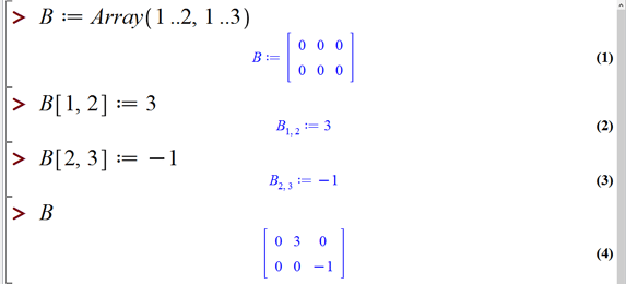 آرایه ها و بردارها در میپل (Arrays and Vectors in Maple)