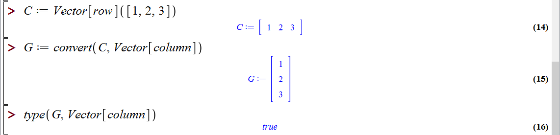 آرایه ها و بردارها در میپل (Arrays and Vectors in Maple)