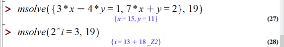 حل معادلات جبری در میپل (Solving Algebraic Equations in Maple)