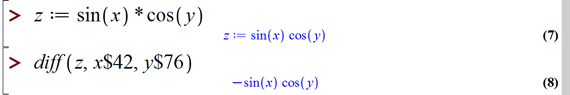 مشتق گیری یا دیفرانسیل در میپل (Differentiation in Maple)