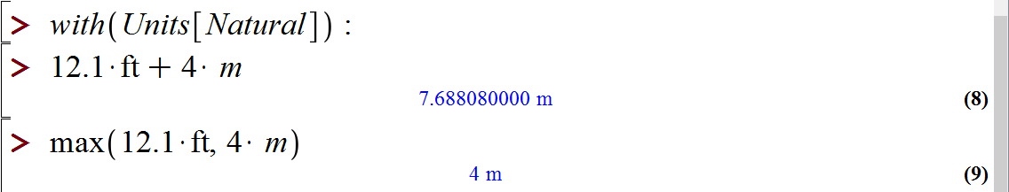 تبدیل واحدها در میپل (Units conversion in Maple)