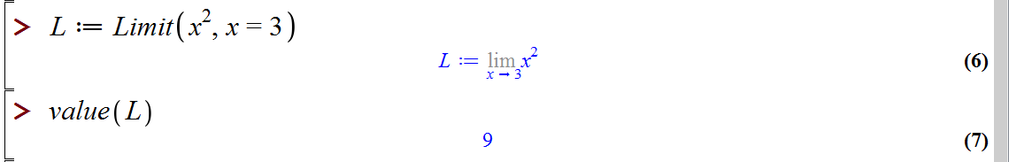 محاسبه حد در میپل (Limits in Maple)