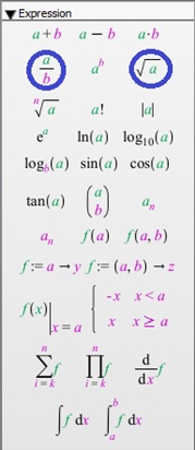 پالت عبارات یا پالت Expression