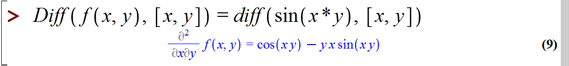مشتق گیری یا دیفرانسیل در میپل (Differentiation in Maple)