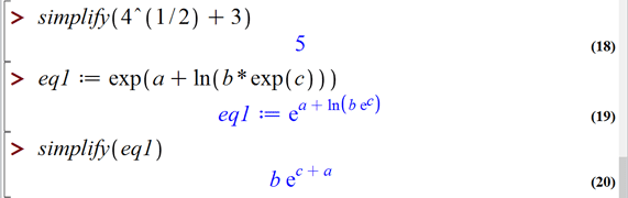 ساده سازی عبارات در میپل (Simplifying expressions in Maple)