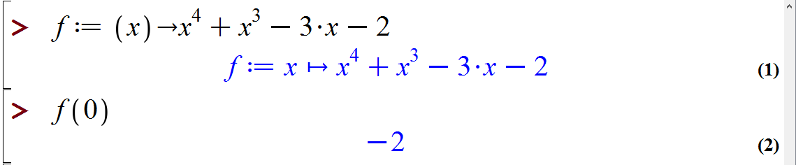 تعریف تابع یا وارد کردن تابع در میپل (Define function in Maple)