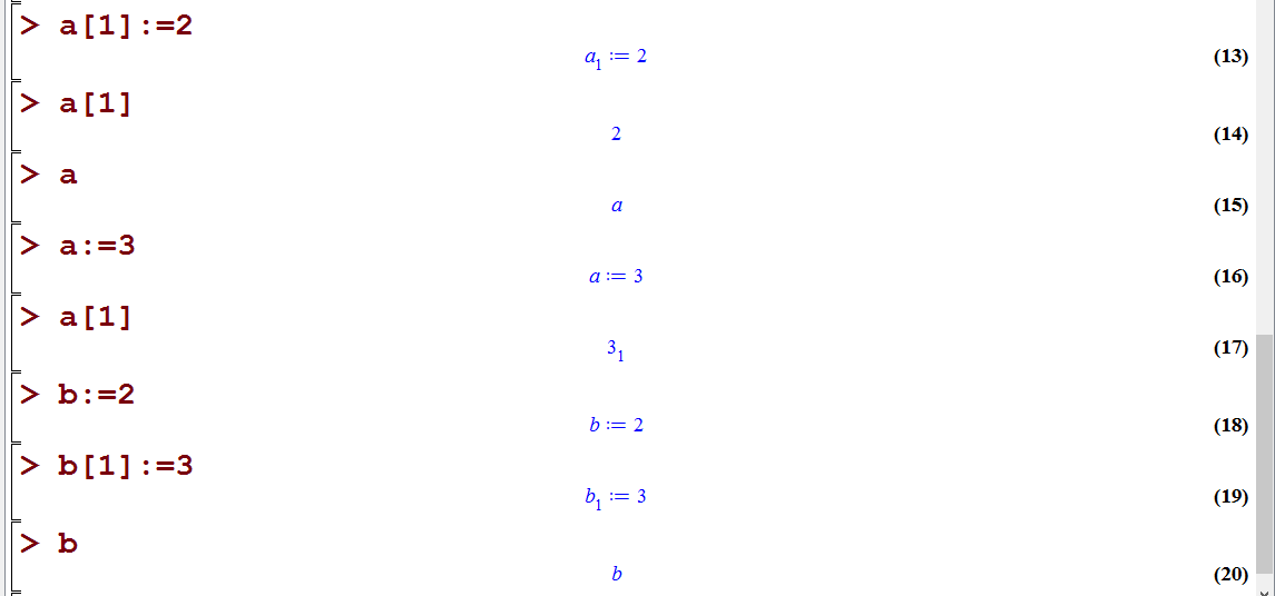 نام ها، نمادها و رشته ها در میپل (Names, symbols and strings in Maple)