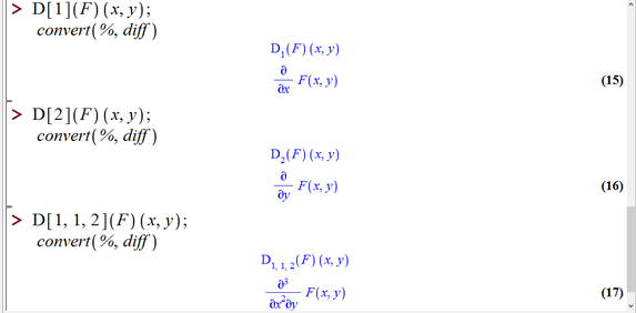 مشتق گیری یا دیفرانسیل در میپل (Differentiation in Maple)