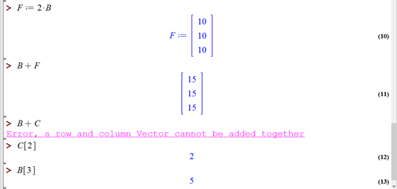 آرایه ها و بردارها در میپل (Arrays and Vectors in Maple)