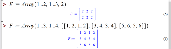 آرایه ها و بردارها در میپل (Arrays and Vectors in Maple)