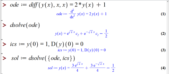 حل معادلات دیفرانسیل در میپل (Solving Differential equations in Maple)